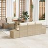 vidaXL Garten-Sofa-Set mit Speicher 6 pcs Beige Poly Rattan