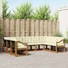 vidaXL Outdoor-Sofagarnitur 9 pcs Natur und Creme Massivholz Akazie