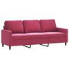 vidaXL 3-Sitzer-Sofa mit Hocker Weinrot 180 cm Samt
