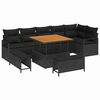 vidaXL Garten-Sofa-Set mit Kissen 9 pcs Schwarz Poly Rattan
