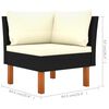 vidaXL 10-tlg. Garten-Lounge-Set Poly Rattan Eukalyptusholz Schwarz