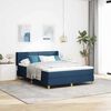vidaXL Boxspringbett mit Matratze mit Kopfteil Blau 190 x 140 cm Stoff
