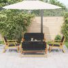 vidaXL Gartenst&uuml;hle mit Tisch 5 pcs Schwarz Massivholz Akazie