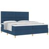 vidaXL Boxspringbett mit Kopfteil Blau 200 x 200 cm Stoff