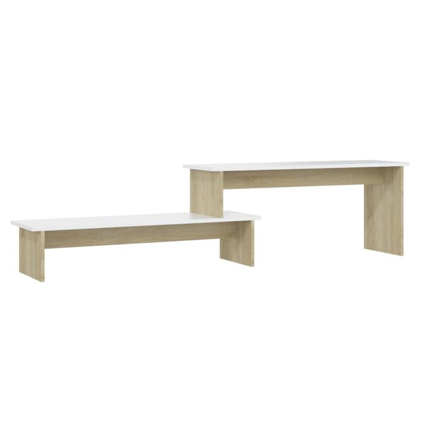 vidaXL TV-Schrank Sonoma-Eiche Wei&szlig; 180x30x43 cm Holzwerkstoff