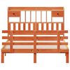 vidaXL Massivholzbett mit Regal ohne Matratze Wachsbraun 150x200 cm