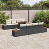 vidaXL Garten-Sofa-Set mit Speicher 9 pcs Schwarz Poly Rattan