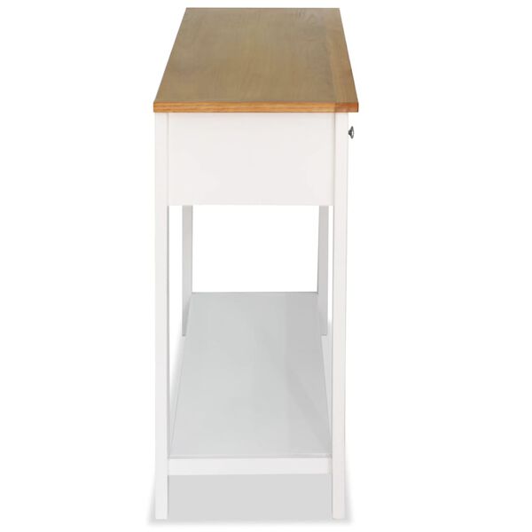 vidaXL Konsolentisch 118x35x77 cm Massivholz Eiche