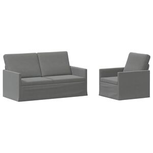 vidaXL Sofa-Set 2 pcs Dunkelgrau Samt (V)