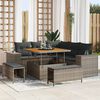 vidaXL Garten-Sofa-Set mit Kissen mit Speicher mit Kissen 8 pcs Grau