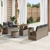 vidaXL Gartensofa-set mit Kissen 8 pcs Grau Poly-Rattan