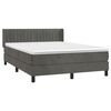 vidaXL Boxspringbett mit Matratze Dunkelgrau 200x200 cm Samt