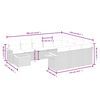 vidaXL 11-tlg. Garten-Sofagarnitur mit Kissen Schwarz Poly Rattan