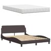 vidaXL Bett mit Matratze "Hanko" Dunkelbraun 140x190 cm Stoff