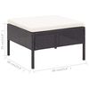 vidaXL 6-tlg. Garten-Lounge-Set mit Auflagen Poly Rattan Schwarz