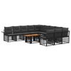 vidaXL Gartensofa-set 12 stk. Schwarz und Dunkelgrau Poly-Rattan