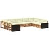 vidaXL Outdoor-Sofagarnitur 9 stk. Natur und Creme Massivholz Akazie