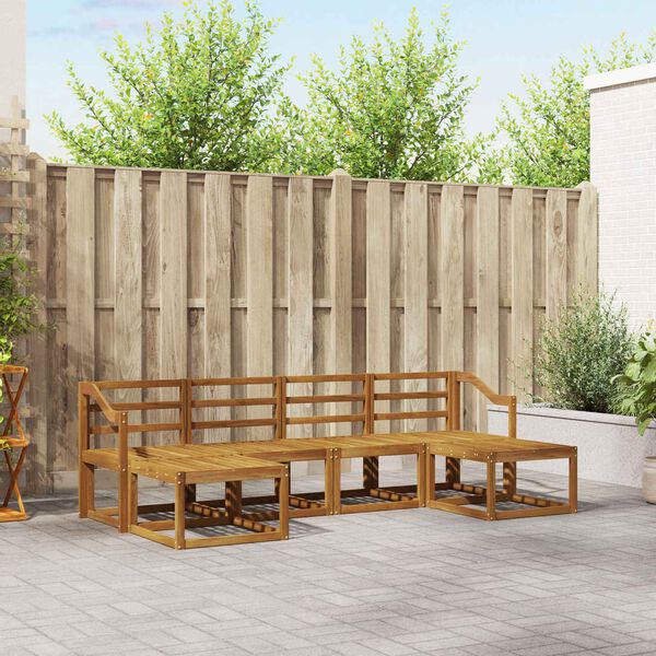 vidaXL Outdoor-Sofagarnitur 6 pcs Natur Holzwerkstoff