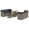 vidaXL Garten-Sofa-Set 9 pcs Grau Poly-Rattan