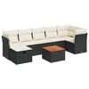 vidaXL 8-tlg. Garten-Sofagarnitur mit Kissen Schwarz Poly Rattan