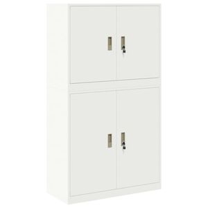 vidaXL Aufbewahrungsschrank 2 stk. Wei&szlig; 90 x 40 x 160 cm Stahl