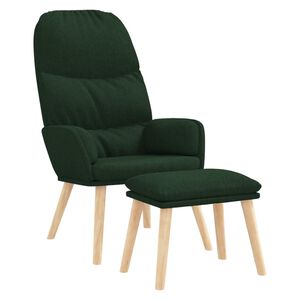 vidaXL Relaxsessel mit Hocker Dunkelgr&uuml;n Stoff