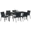 vidaXL Garten Essgruppe 7 pcs Schwarz und Grau PE-Rattan