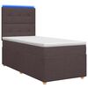 vidaXL Boxspringbett mit Matratze Dunkelbraun 90 x 190 cm Stoff