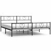 vidaXL Bettgestell mit Kopf- und Fu&szlig;teil Metall Schwarz 193x203 cm