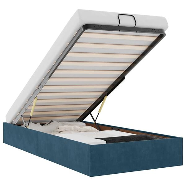 vidaXL Ottoman-Bett ohne Matratze Dunkelblau 90x190 cm Samt