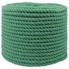 vidaXL Baumwollseil 12 mm 250 m Gr&uuml;n 100% Baumwolle