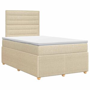 vidaXL Boxspringbett mit Matratze Creme 120 x 190 cm Stoff