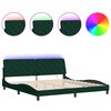 vidaXL Bettgestell mit LED ohne Matratze Dunkelgr&uuml;n 200x200 cm Samt