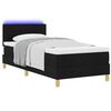 vidaXL LED Boxspringbett mit Matratze Schwarz 90 x 190 cm Stoff