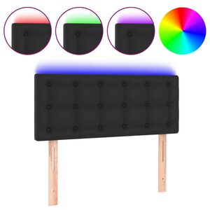vidaXL LED Kopfteil Schwarz 80x5x78/88 cm Kunstleder