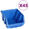 vidaXL 48tlg. Beh&auml;lter-Set f&uuml;r Kleinteile mit Wandplatten Blau Schwarz
