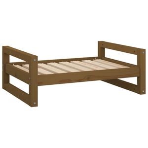vidaXL Hundebett Honigbraun 75,5x55,5x28 cm Massivholz Kiefer