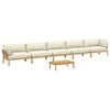 vidaXL Sofa Set mit Kissen Uni 6 pcs Creme Massivholz Akazie