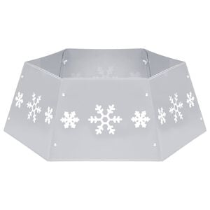 vidaXL Weihnachtsbaumrock Silbern und Wei&szlig; &Oslash;68x25 cm