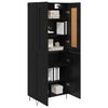 vidaXL Highboard Schwarz Eichen-Optik 69,5 x 34 x 180 cm Holzwerkstoff