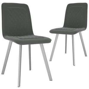 vidaXL Esszimmerst&uuml;hle 2 Stk. Grau Samt