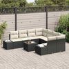 vidaXL Sofa Set mit Kissen 9 pcs Schwarz Poly Rattan