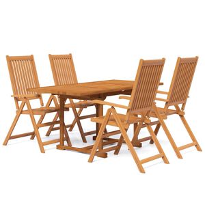 vidaXL 5-tlg. Garten-Essgruppe Massivholz Akazie 120-170 cm