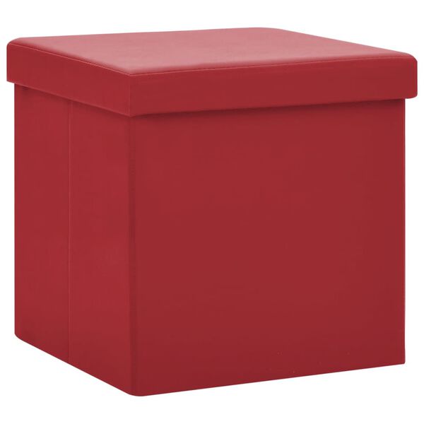 vidaXL Hocker mit Stauraum Weinrot PVC
