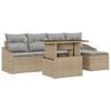 vidaXL Garten-Sofa-Set 6 stk. Beige und Hellgrau Poly-Rattan