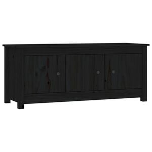 vidaXL Schuhschrank Schwarz 110x38x45,5 cm Massivholz Kiefer