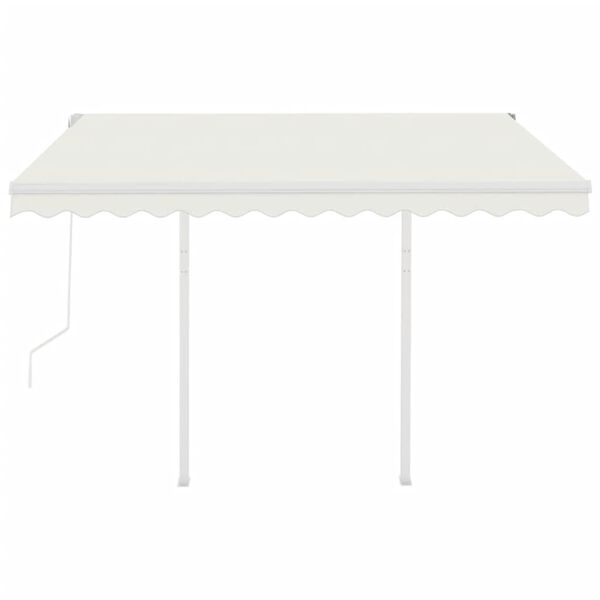 vidaXL Markise Automatisch Einziehbar mit Pfosten 3,5x2,5 m Creme