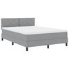 vidaXL Boxspringbett mit Matratze Hellgrau 140 x 200 cm Stoff