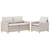 vidaXL Sofa Set 2 Stk. Creme Polyester