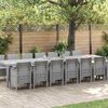 vidaXL Garten-Esszimmergarnitur mit Kissen 15 pcs Hellgrau PP